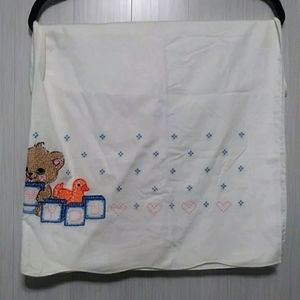 Baby handmade blanket sz 47 x35 inch.color white